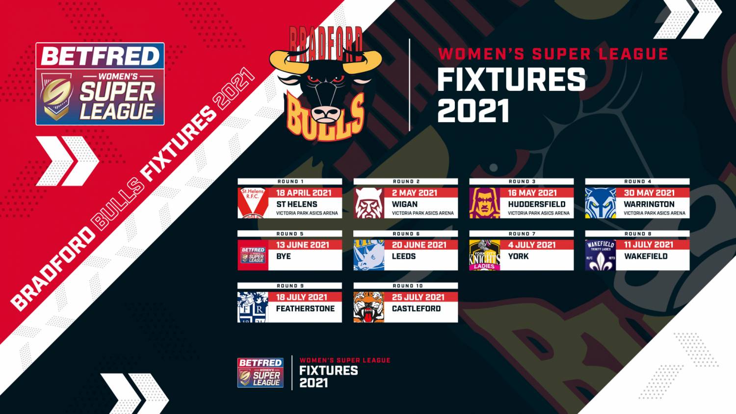2021 Betfred Womens Super League Fixtures Announced