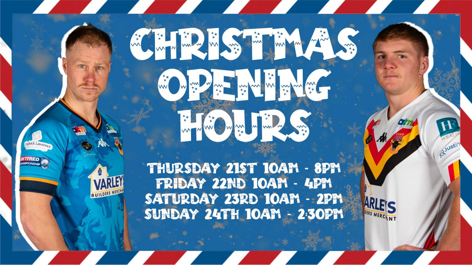 CHRISTMAS OPENING HOURS