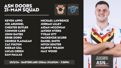 O'CARROLL NAMES ASN DOORS SQUAD FOR PANTHERS CLASH