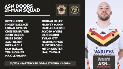 ASN DOORS SQUAD NAMED FOR KNIGHTS CLASH