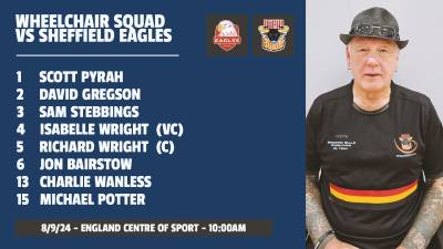 WHEELCHAIR SQUAD NAMED FOR EAGLES CHAMPIONSHIP CLASH