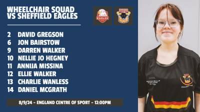 WHEELCHAIR SQUAD NAMED FOR EAGLES DEVELOPMENT CLASH