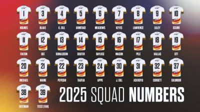 2025 SQUAD NUMBERS