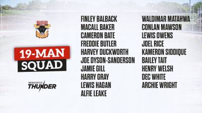 19-MAN SQUAD NAMED FOR THUNDER CLASH