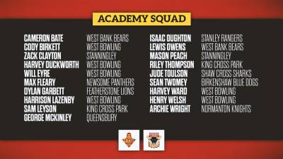 ACADEMY SQUAD NAMED FOR GIANTS CLASH