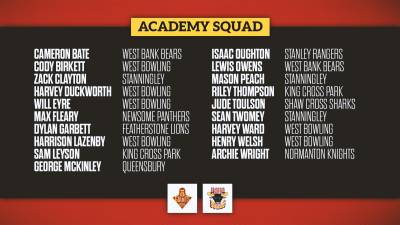 ACADEMY SQUAD NAMED FOR GIANTS CLASH