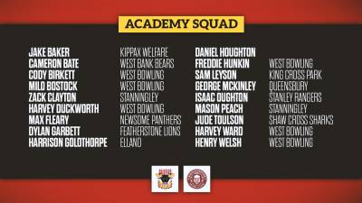 ACADEMY SQUAD FOR WIGAN CLASH