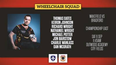 WHEELCHAIR SQUAD NAMED FOR WAKEFIELD CLASH