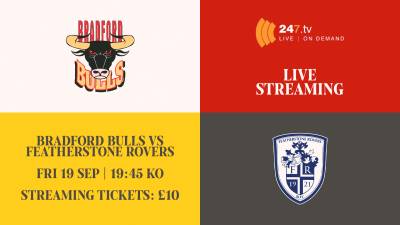 BULLS VS FEATHERSTONE TO BE STREAMED