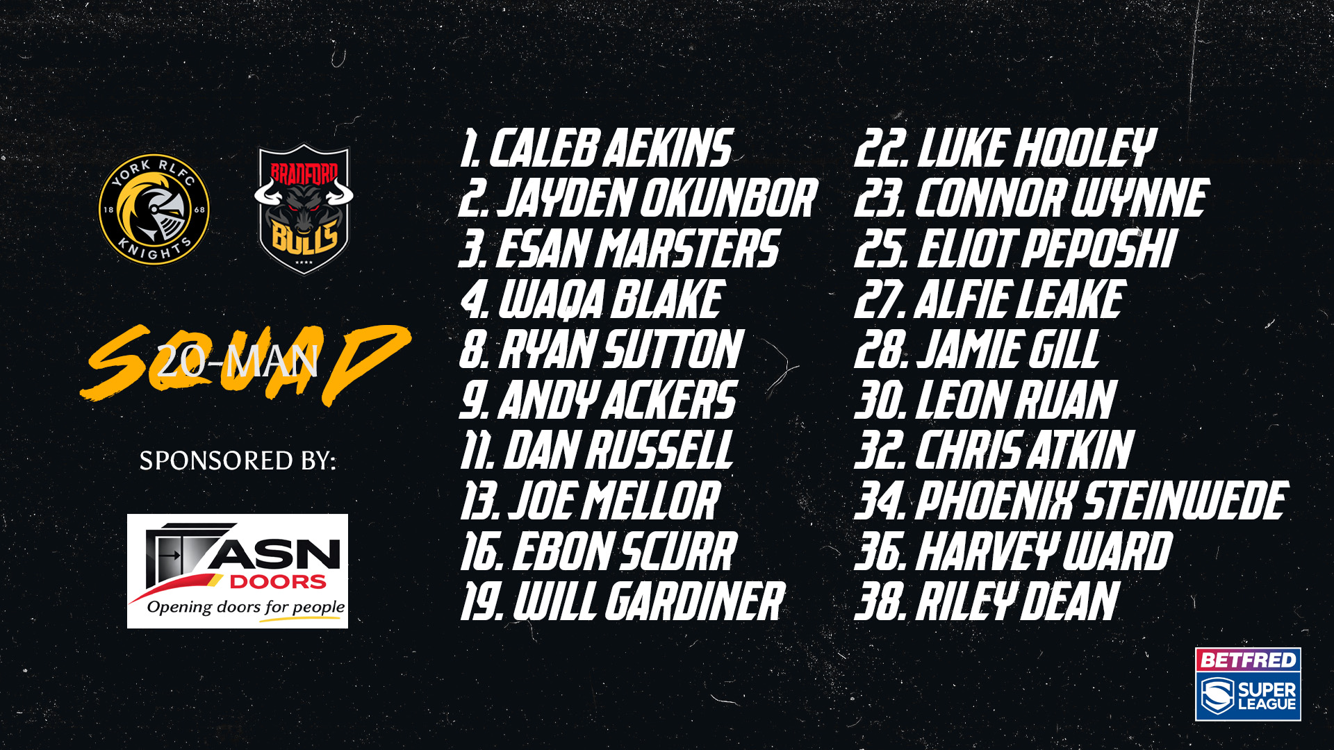 Squad Named for Knights Clash
